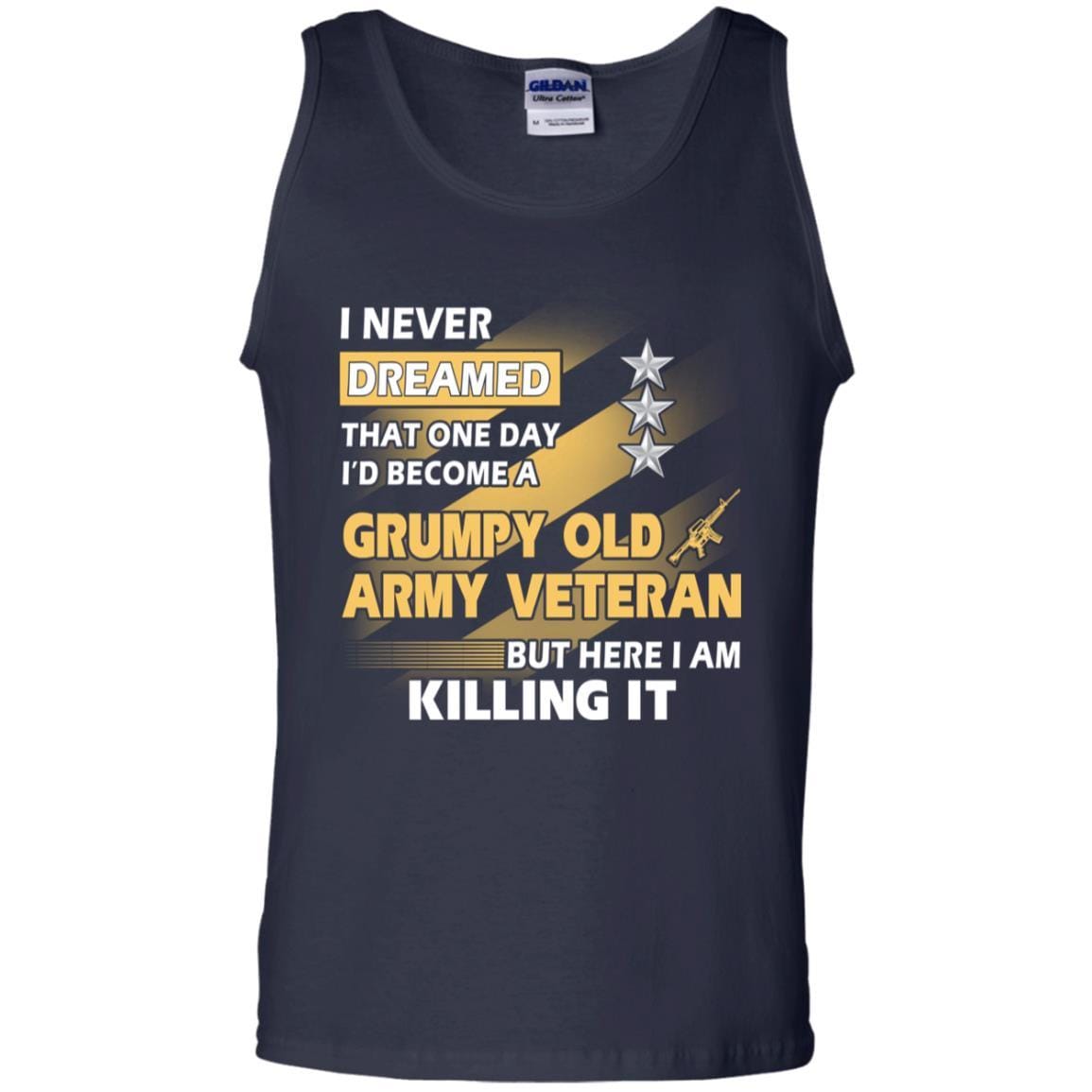 US Army T-Shirt "Grumpy Old Veteran" O-9 Lieutenant General(LTG) On Front-TShirt-Army-Veterans Nation