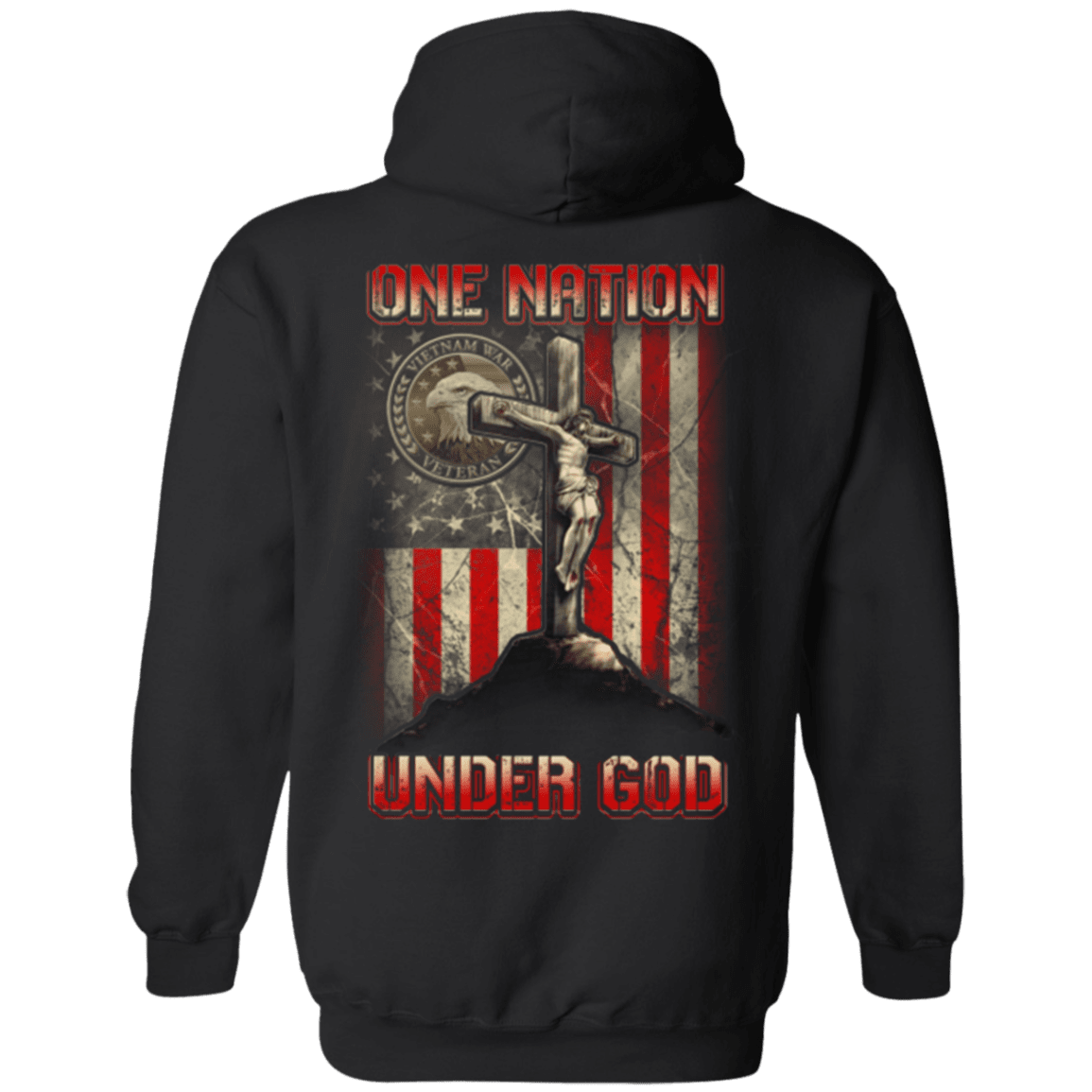 Military T-Shirt "One Nation Under God VietNam Veteran"-TShirt-General-Veterans Nation