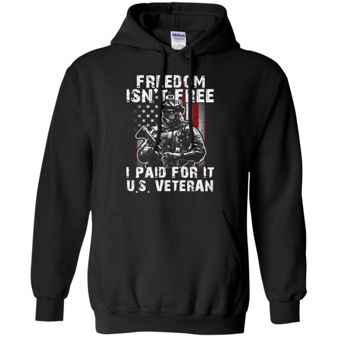 Military T-Shirt "Freedom Isn't Free US Veteran Paid For It"-TShirt-General-Veterans Nation