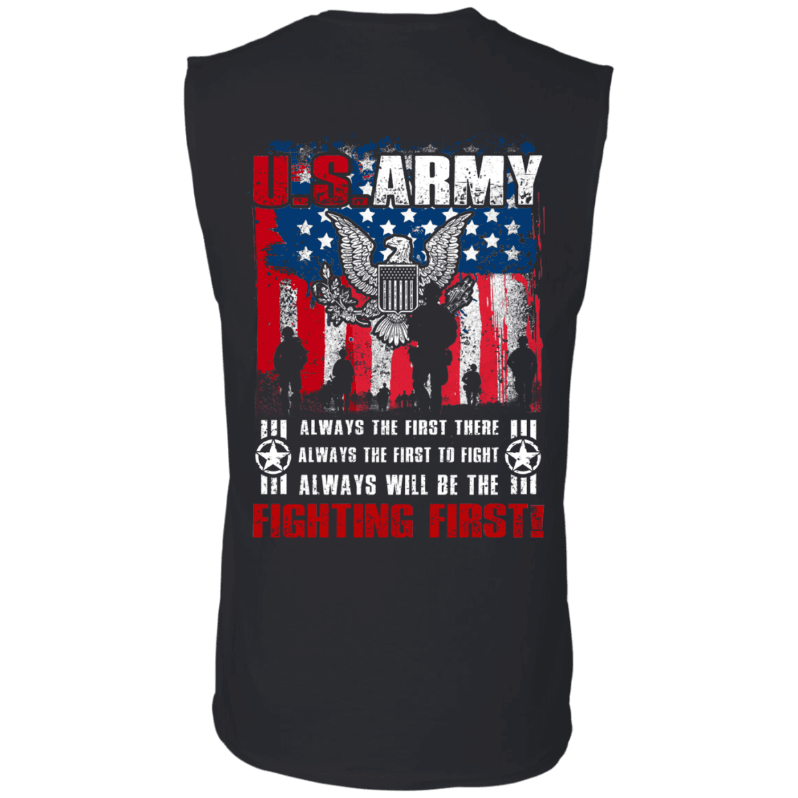 US Army Always Will Be The Fighting First Men Back T Shirts-TShirt-Army-Veterans Nation