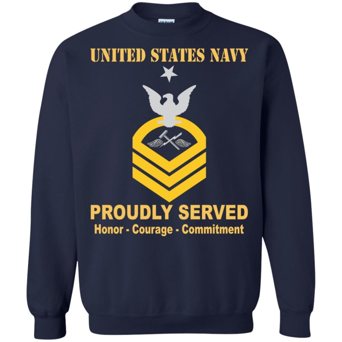 Navy Aviation Support Equipment Tech Navy AS E-8 Rating Badges Proudly Served T-Shirt For Men On Front-TShirt-Navy-Veterans Nation