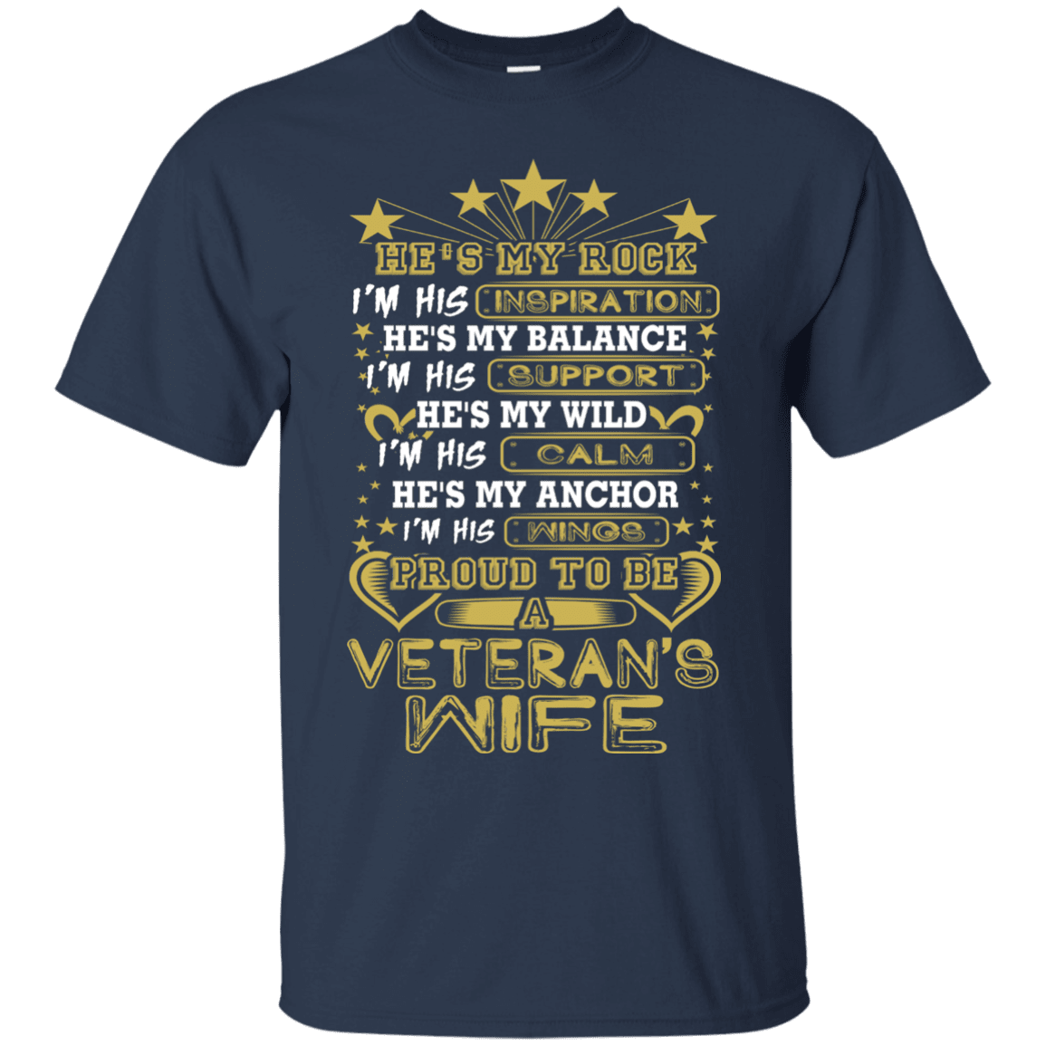 Military T-Shirt "Proud To Be A Veteran's Wife" -TShirt-General-Veterans Nation