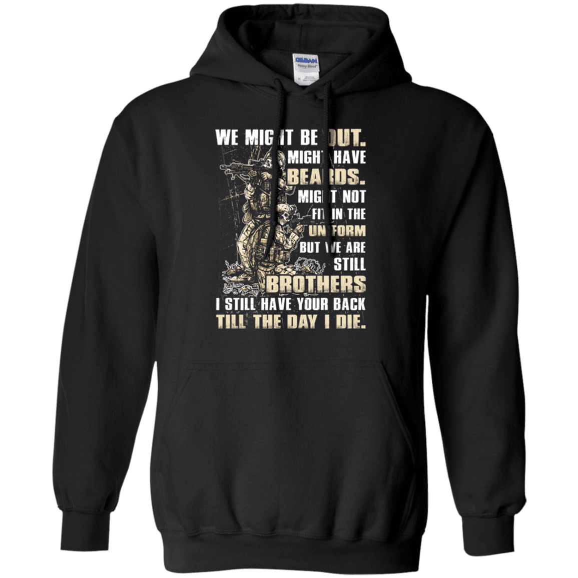 Military T-Shirt "Brothers Till The Day I Die Veteran" Front-TShirt-General-Veterans Nation