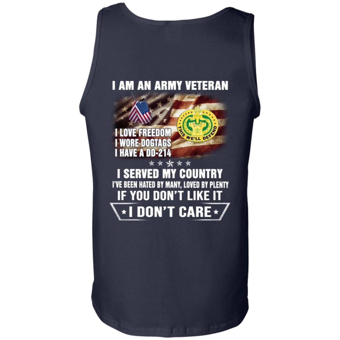 T-Shirt "I Am An Army Drill Sergeant Veteran" On Back-TShirt-Army-Veterans Nation