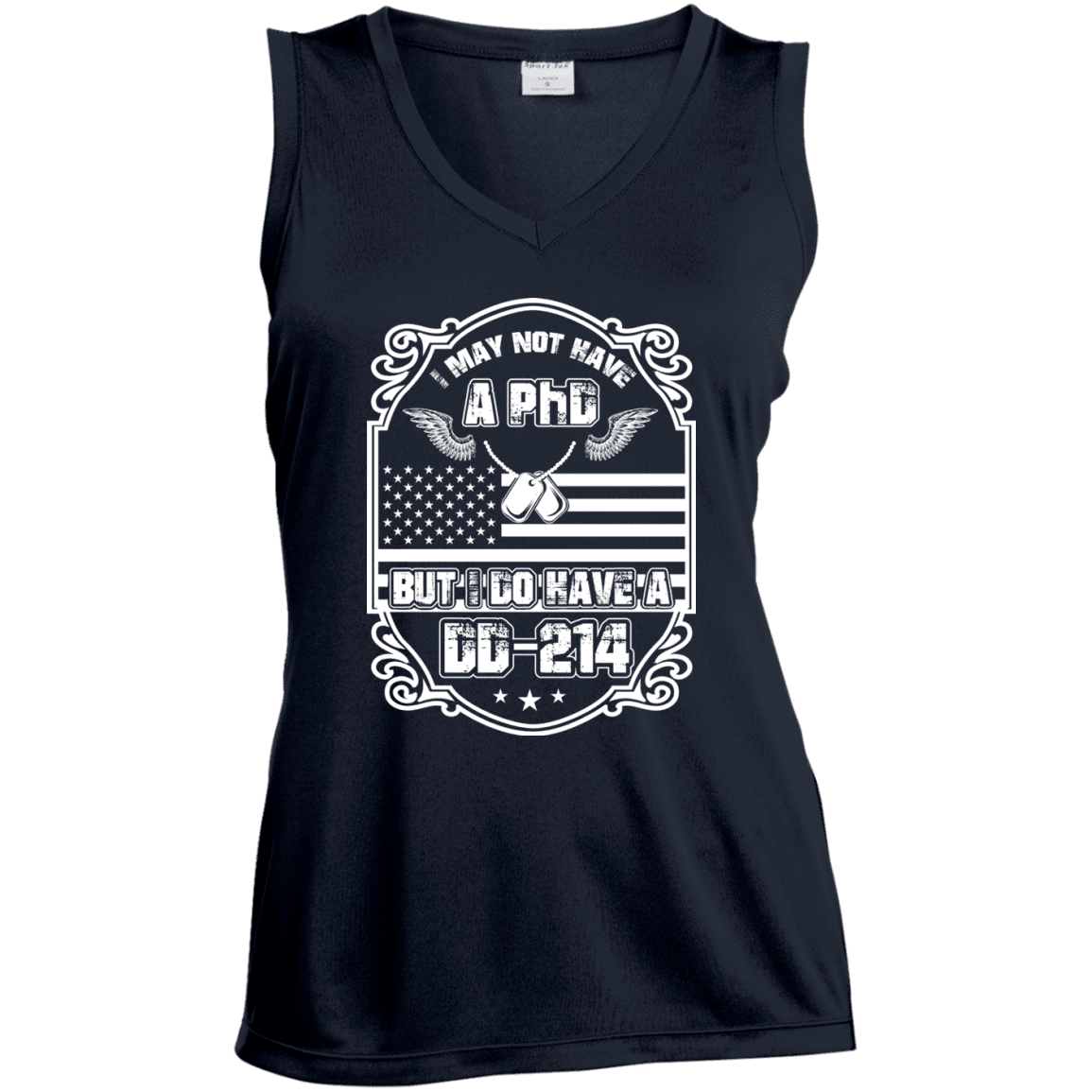 Military T-Shirt "I May Not Have A PhD But I Have DD214"-TShirt-General-Veterans Nation