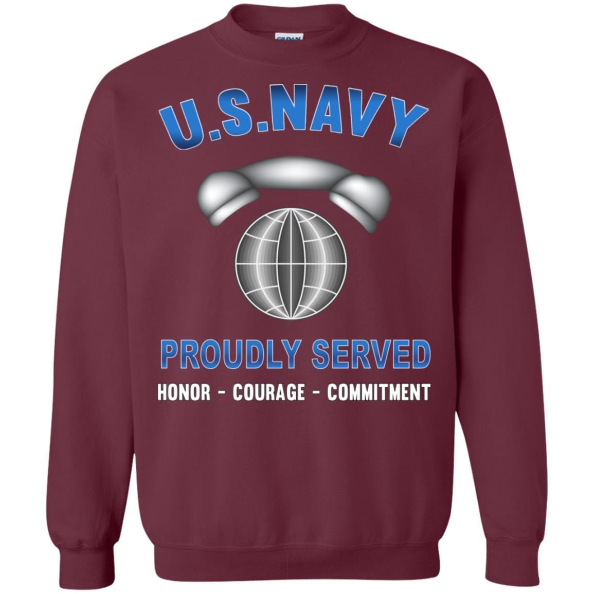 Navy Interior Communications Electrician Navy IC - Proudly Served T-Shirt For Men On Front-TShirt-Navy-Veterans Nation