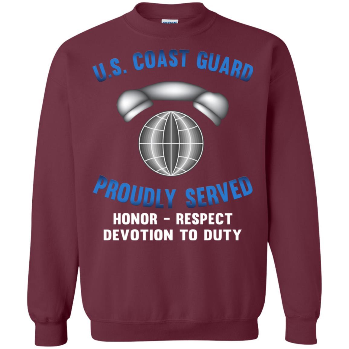 US Coast Guard Information Systems Technician IT Logo Proudly Served T-Shirt For Men On Front-TShirt-USCG-Veterans Nation