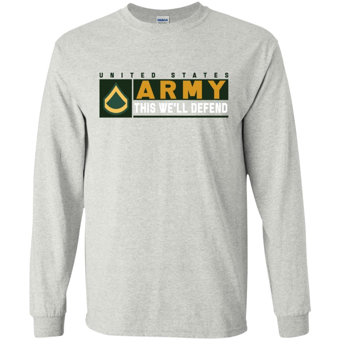 US Army E-3 Private First Class This We Will Defend Long Sleeve - Pullover Hoodie-TShirt-Army-Veterans Nation