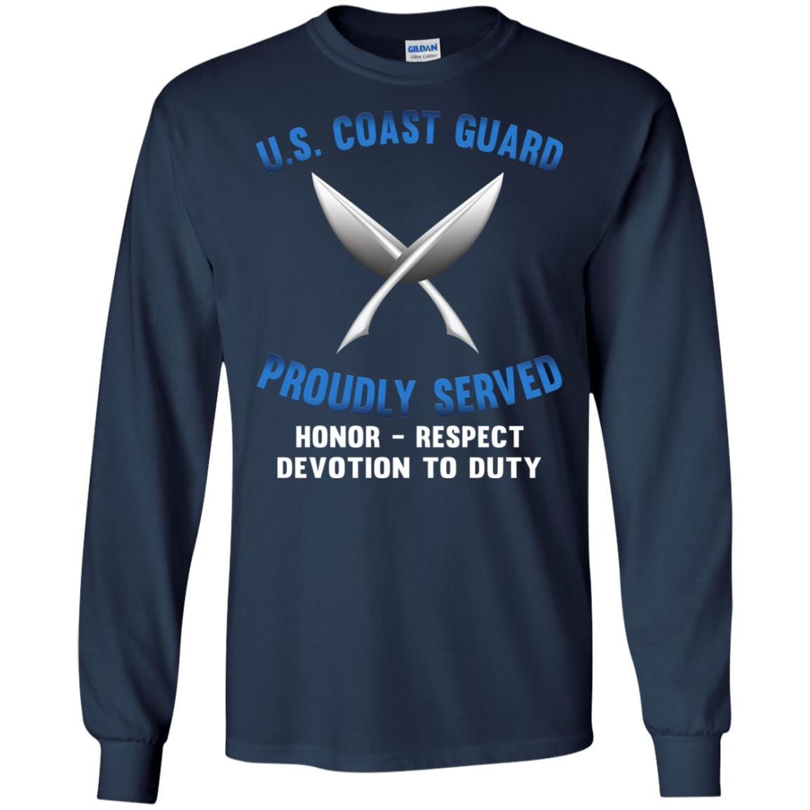 US Coast Guard Yeoman YN Logo Proudly Served T-Shirt For Men On Front-TShirt-USCG-Veterans Nation