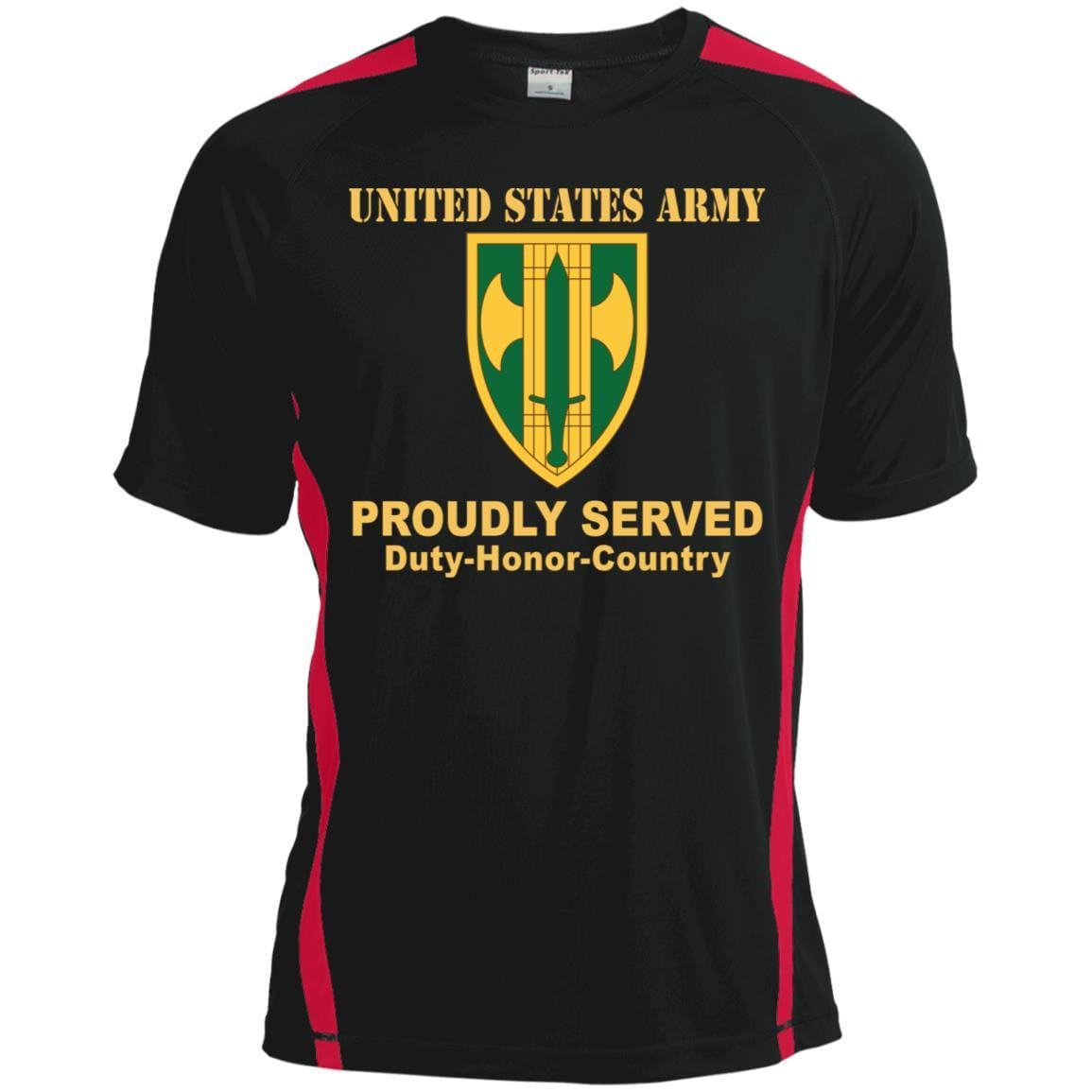 US ARMY 18TH MILITARY POLICE BRIGADE- Proudly Served T-Shirt On Front For Men-TShirt-Army-Veterans Nation