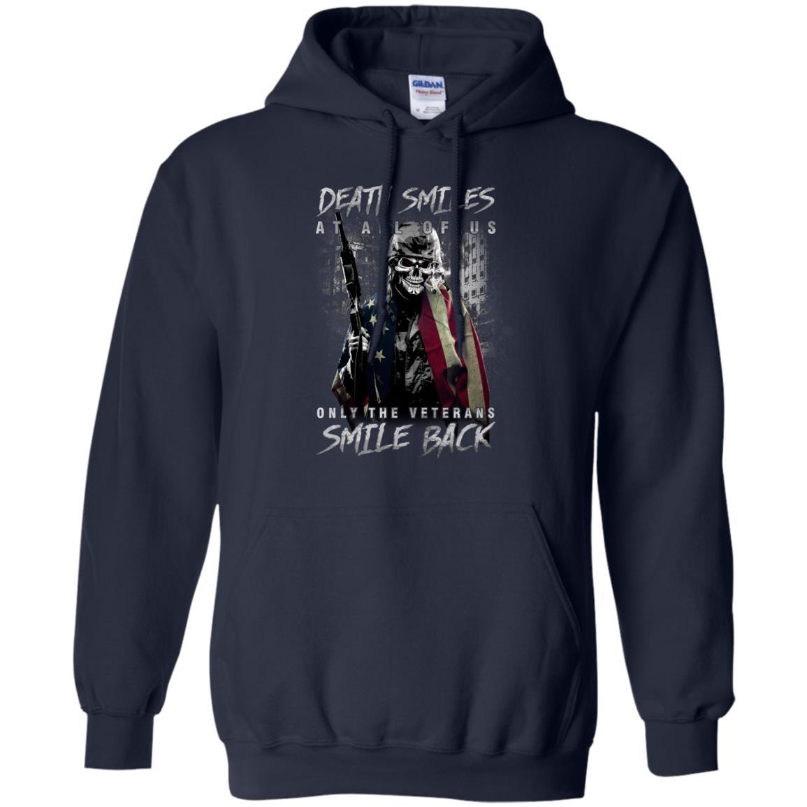 Military T-Shirt "Death Smiles At All Of Us - Only The Veterans Smile Back Men On" Front-TShirt-General-Veterans Nation