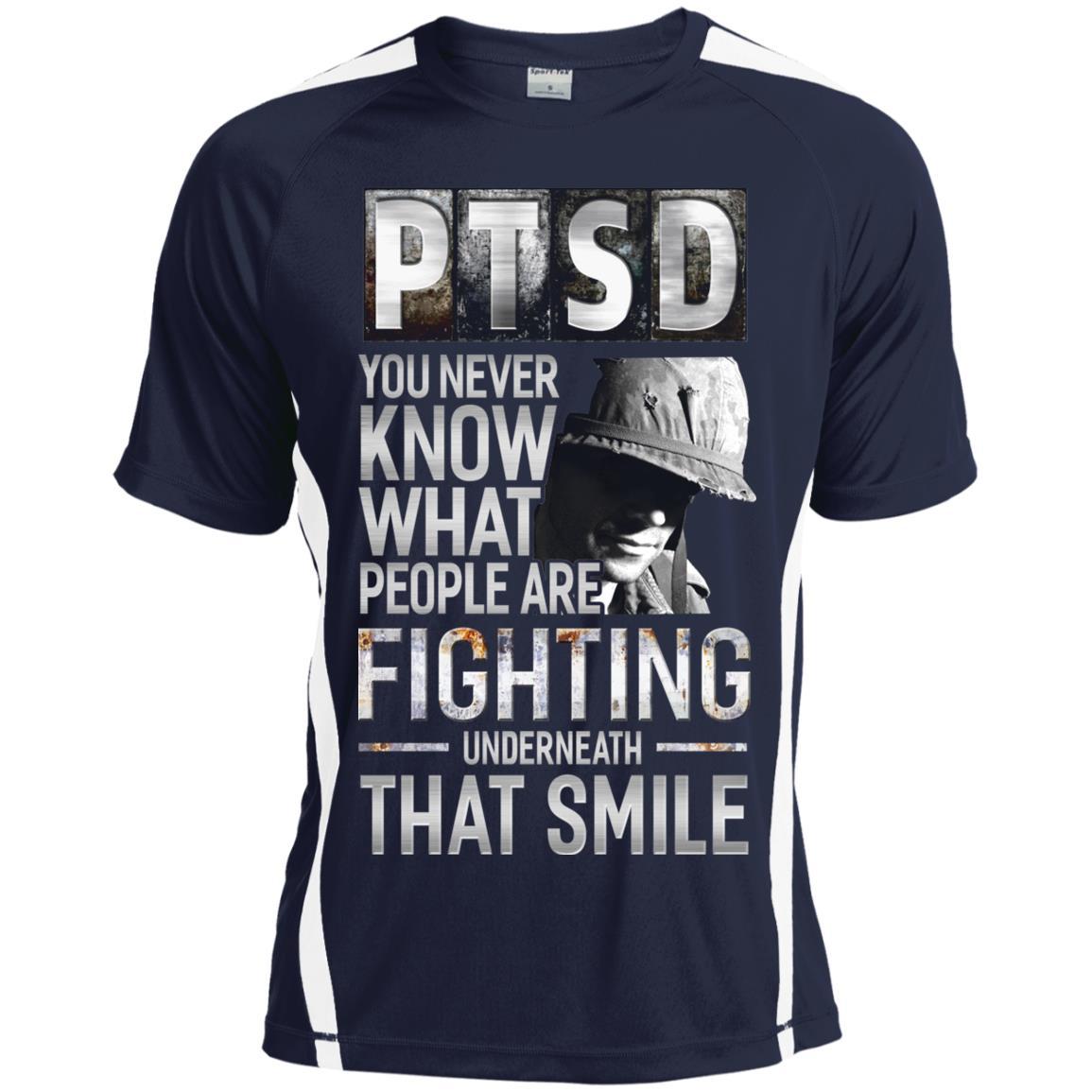 Military T-Shirt "Veteran - NinjaTom PTSD Proudly Served On" Front For Men-TShirt-General-Veterans Nation