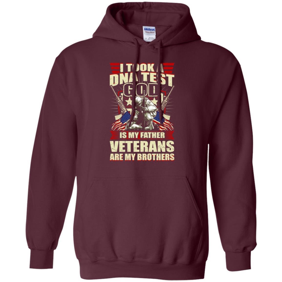 Military T-Shirt "I Took A Dna Test God Is My Father Veterans Are My Brothers On" Front-TShirt-General-Veterans Nation