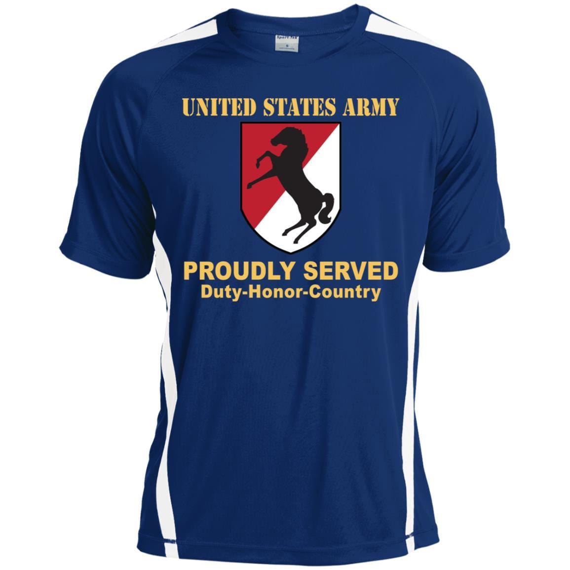 US ARMY 11TH ARMORED CAVALRY REGIMENT- Proudly Served T-Shirt On Front For Men-TShirt-Army-Veterans Nation