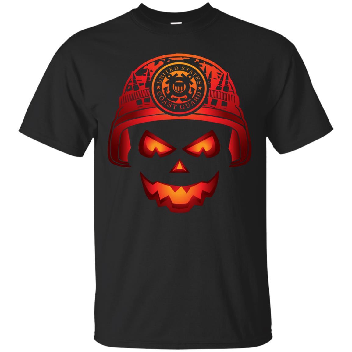 USCG Coast Guard Skull Halloween Men T Shirt On Front-TShirt-USCG-Veterans Nation