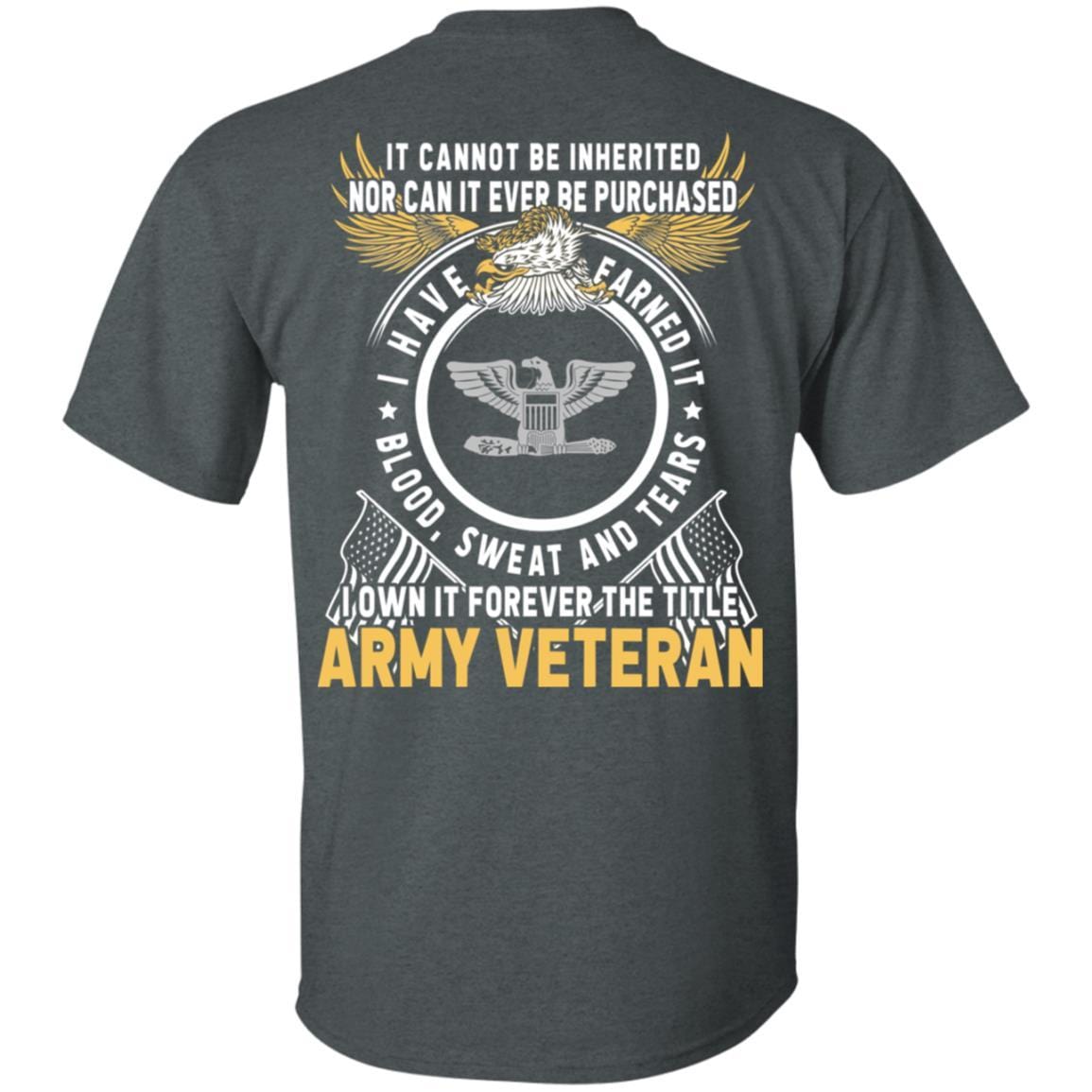 US Army O-6 Colonel O6 COL Field Officer Ranks T-Shirt For Men On Back-TShirt-Army-Veterans Nation