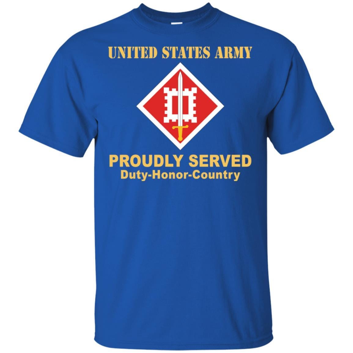 US ARMY 18TH ENGINEER BRIGADE- Proudly Served T-Shirt On Front For Men-TShirt-Army-Veterans Nation