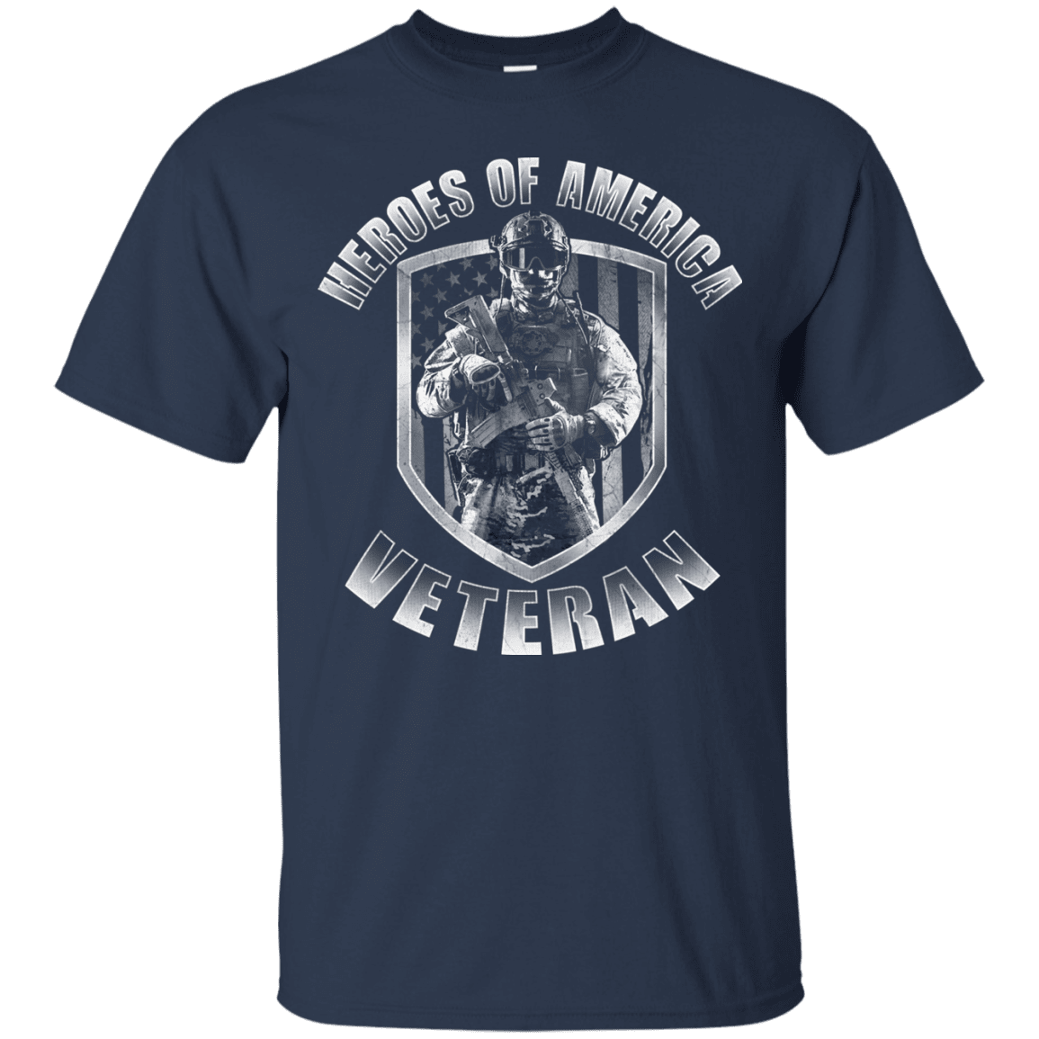 Military T-Shirt "Veterans - Heroes Of America Men" Front-TShirt-General-Veterans Nation