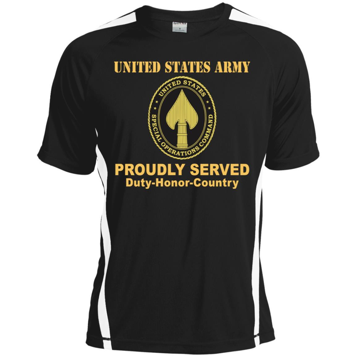 US ARMY USA ELEMENT SPECIAL OPERATIONS COMMAND- Proudly Served T-Shirt On Front For Men-TShirt-Army-Veterans Nation