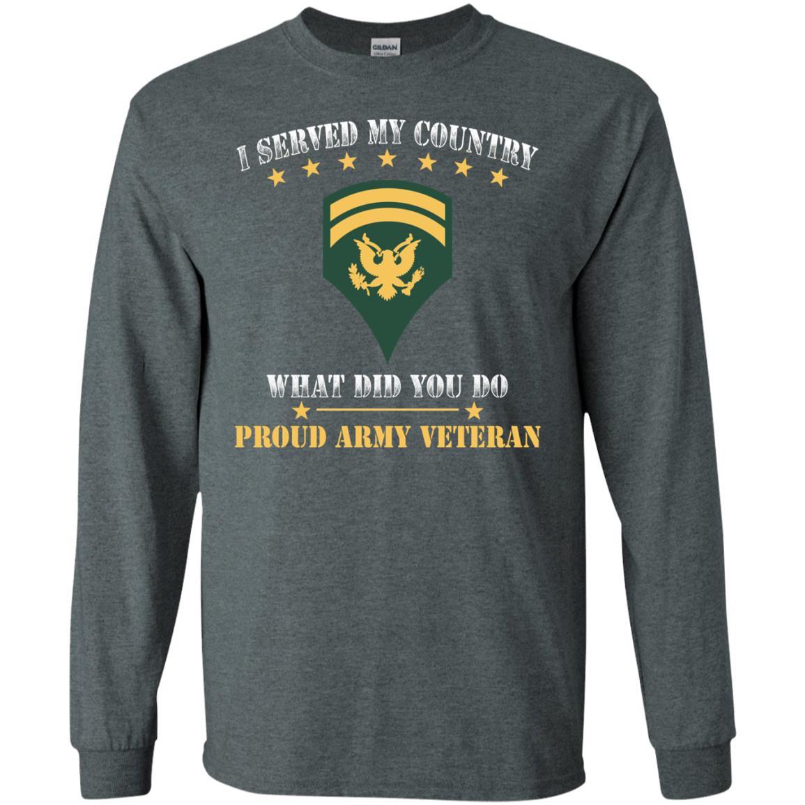 US Army E-6 SPC E6 Specialist Ranks Men Front T Shirt - Proud US Army Veteran-TShirt-Army-Veterans Nation