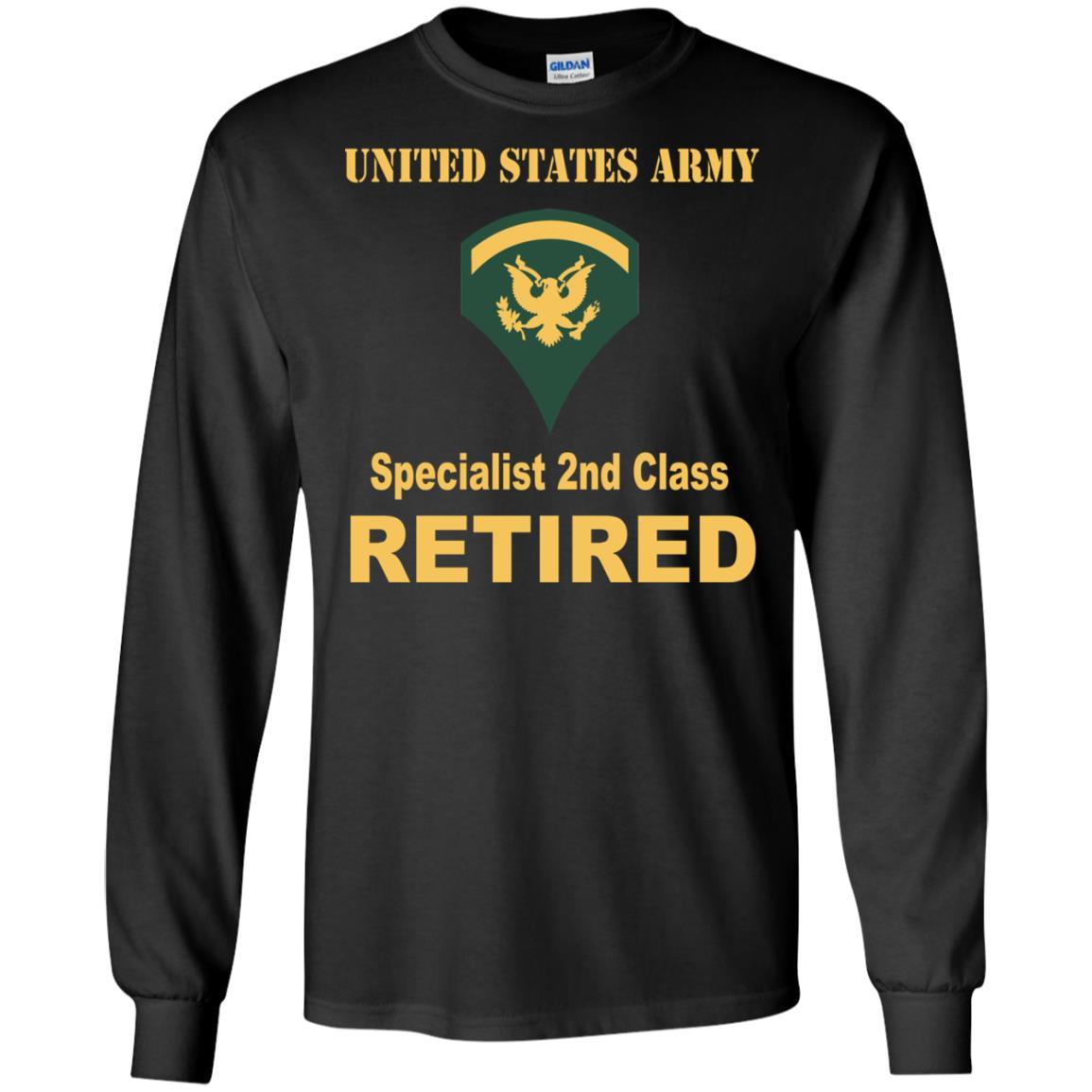 US Army E-5 SPC E5 Specialist Specialist 2nd Class Reired Men T Shirt On Front-TShirt-Army-Veterans Nation