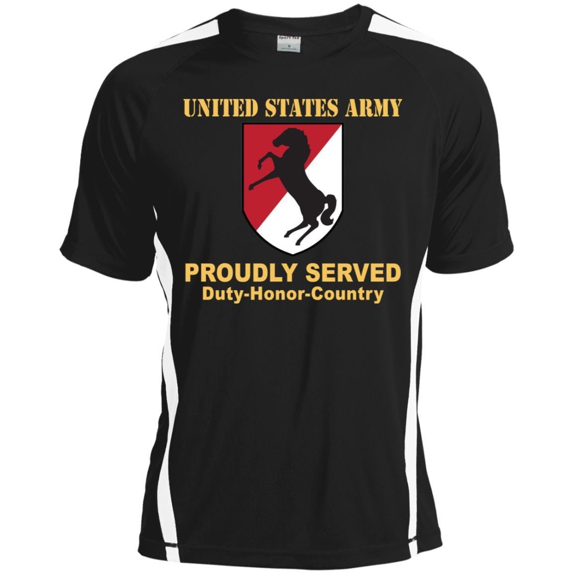 US ARMY 11TH ARMORED CAVALRY REGIMENT- Proudly Served T-Shirt On Front For Men-TShirt-Army-Veterans Nation