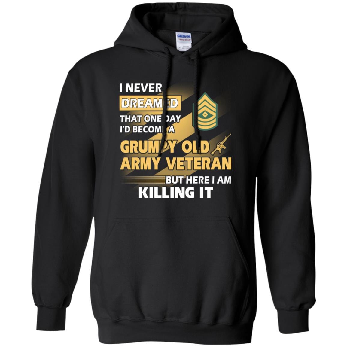 US Army T-Shirt "Grumpy Old Veteran" E-8 First Sergeant(1SG) On Front-TShirt-Army-Veterans Nation