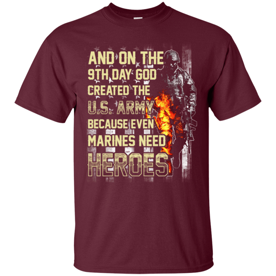 On The 9th Day God Created The US Army T Shirt-TShirt-Army-Veterans Nation