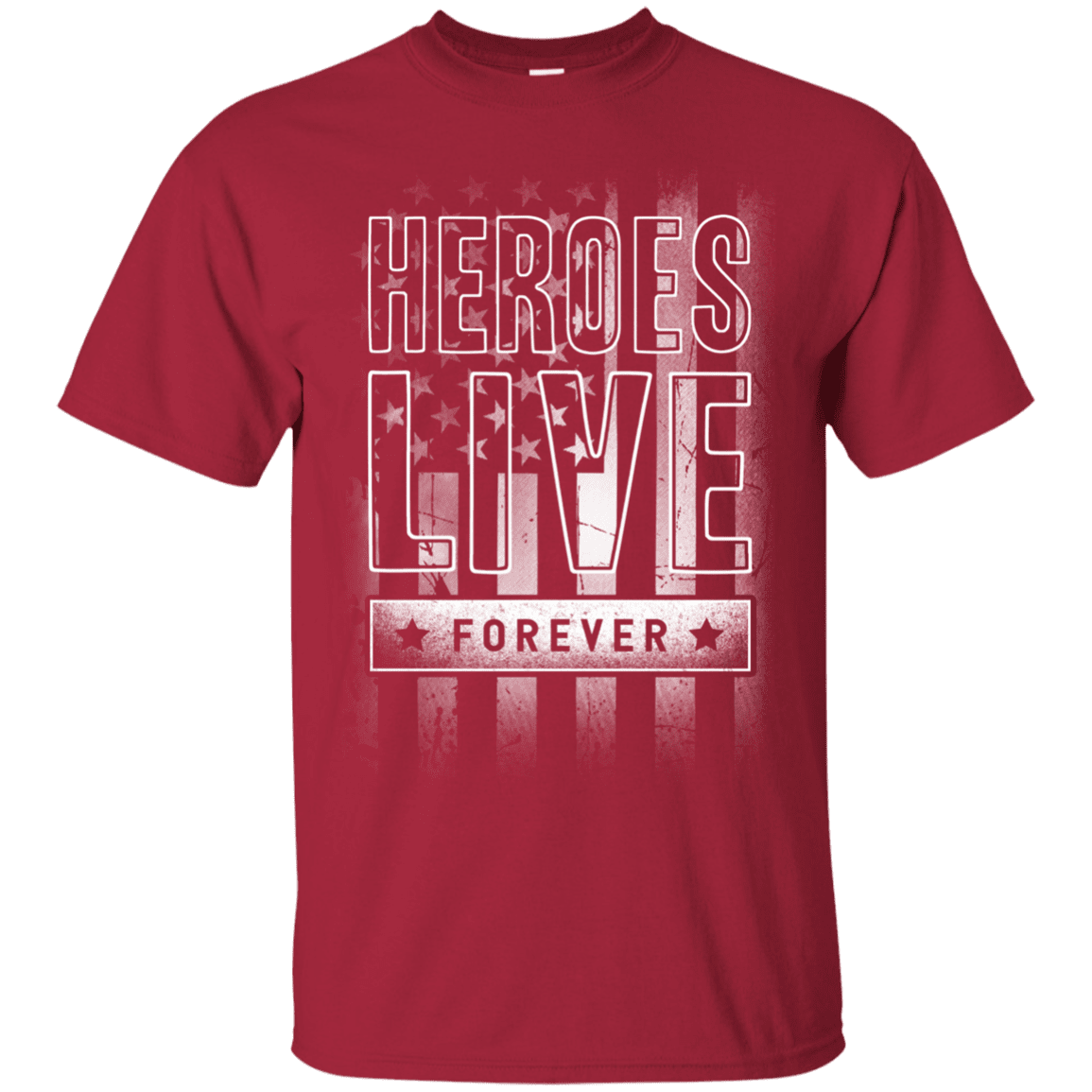 Military T-Shirt "Independent Day - Heroes Live Forever - Men" Front-TShirt-General-Veterans Nation