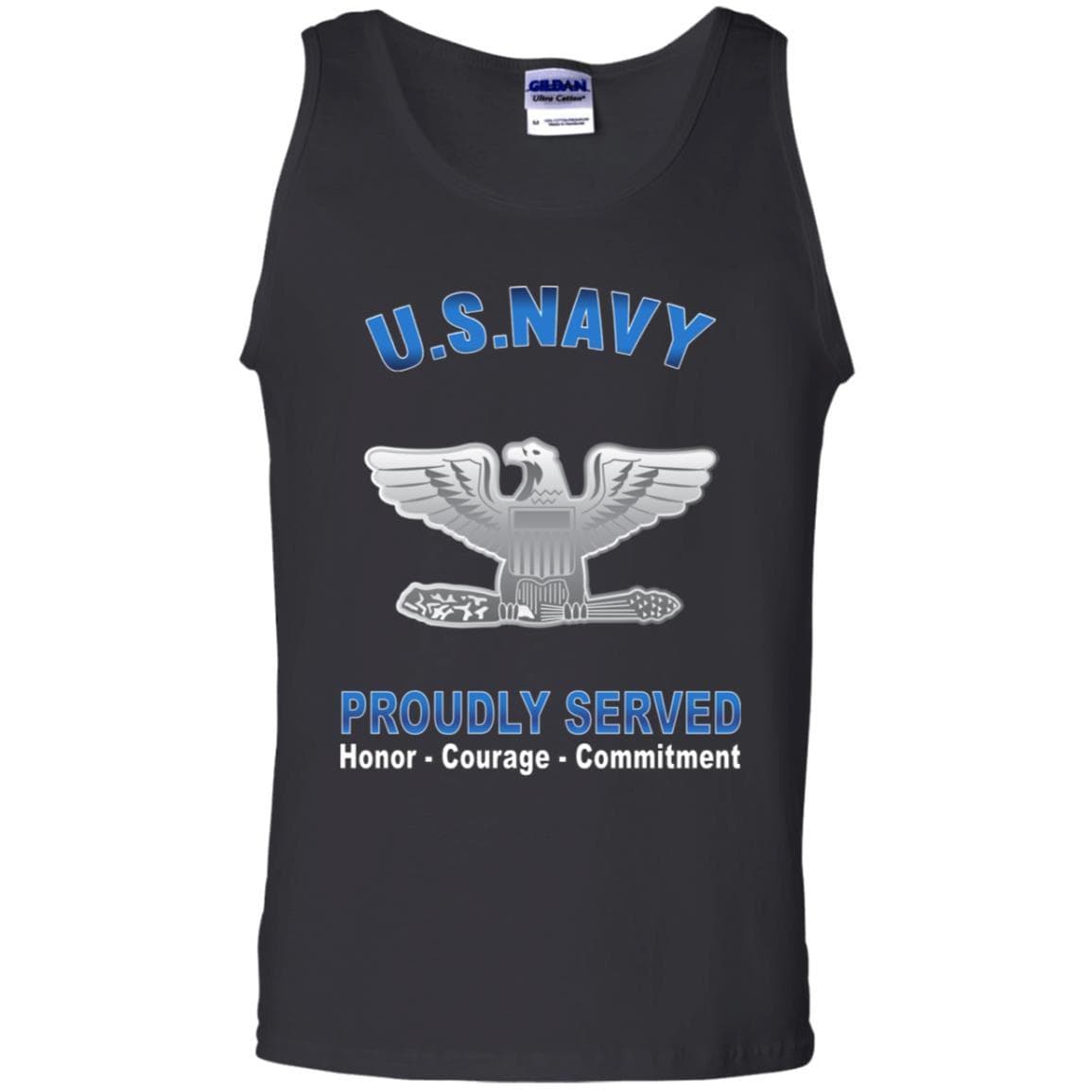 US Navy O-6 Captain O6 CAPT Senior Officer Proudly Served T-Shirt On Front-Apparel-Veterans Nation