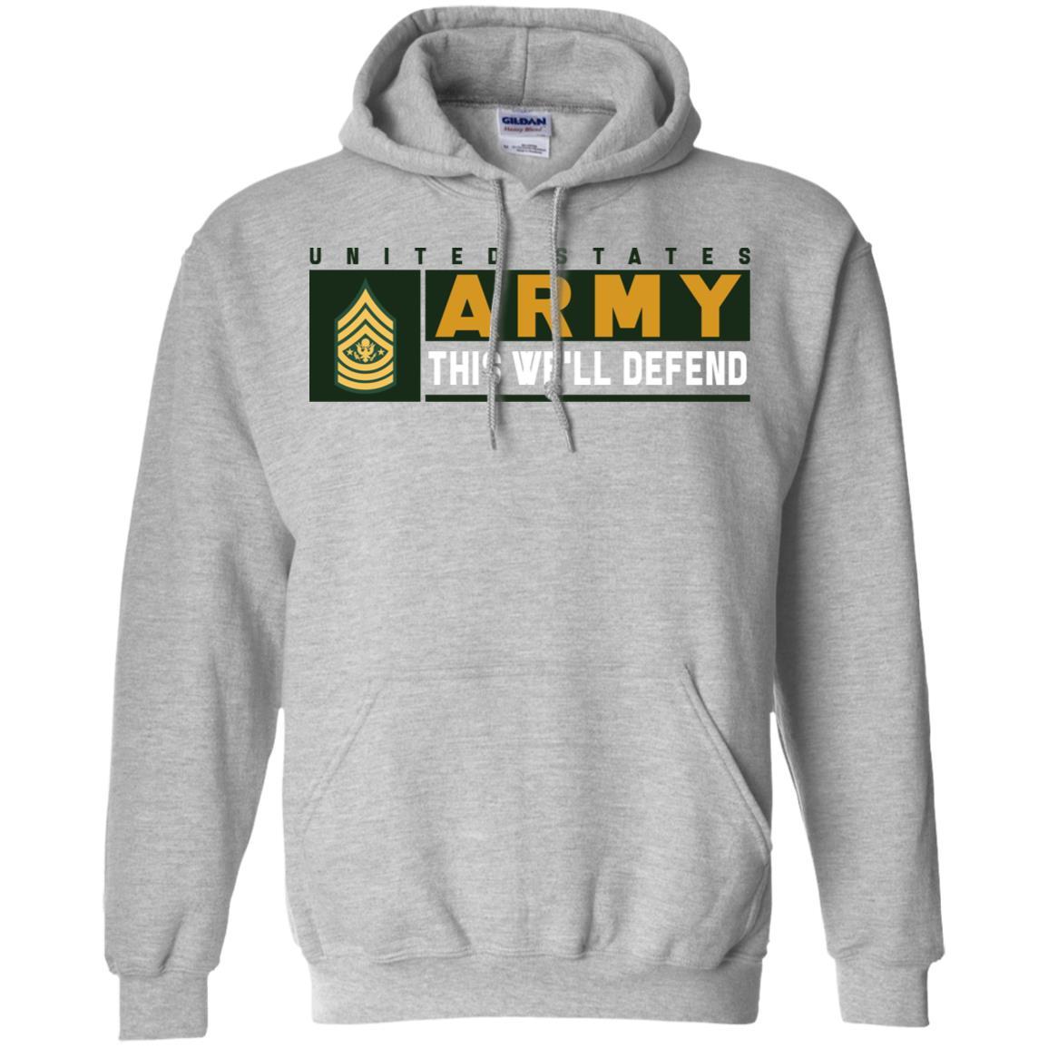 US Army E-9 SMA This We Will Defend Long Sleeve - Pullover Hoodie-TShirt-Army-Veterans Nation