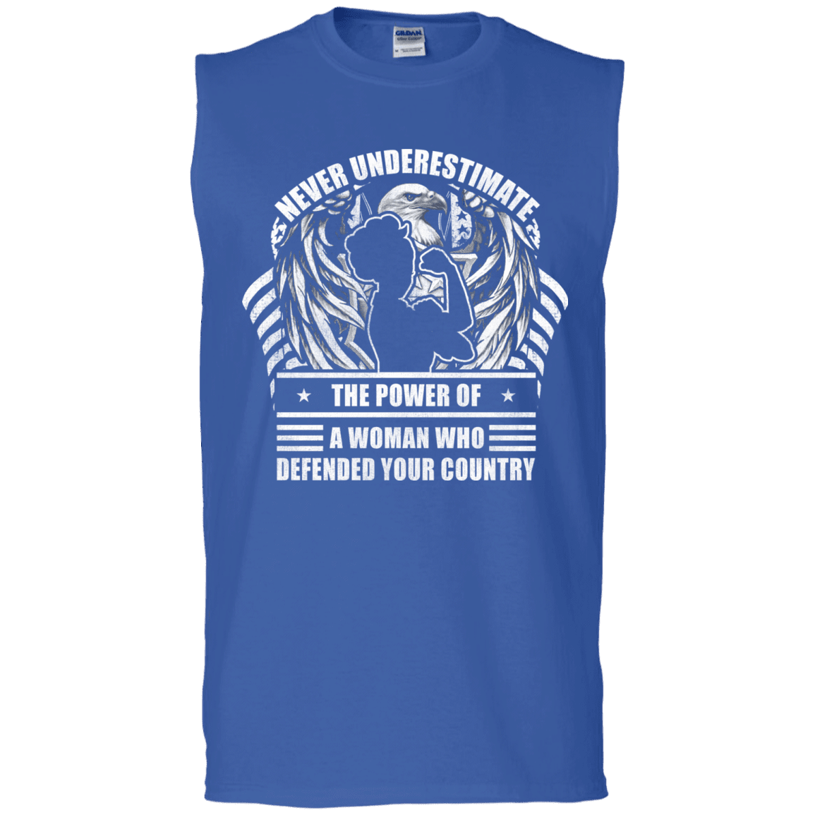 Military T-Shirt "Female Veteran - Never Underestimate A Woman Who Defended Your Country Women" Front-TShirt-General-Veterans Nation