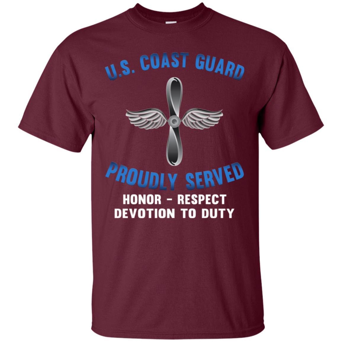 US Coast Guard Aviation Maintenance Technician AMT Logo Proudly Served T-Shirt For Men On Front-TShirt-USCG-Veterans Nation