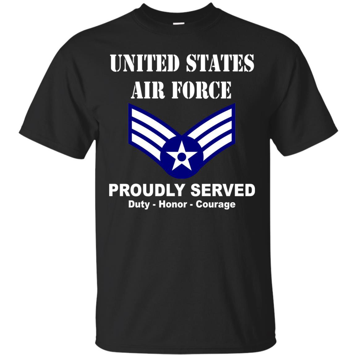 US Air Force E-4 Senior Airman SrA E4 Enlisted Airman Ranks Men Front T Shirt For Air Force-TShirt-USAF-Veterans Nation