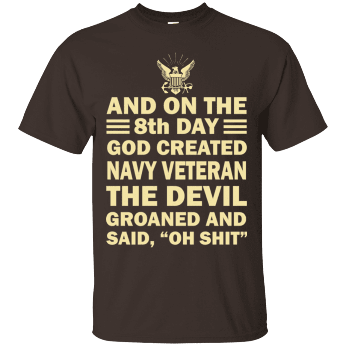 Military T-Shirt "God Created Navy Veteran"-TShirt-General-Veterans Nation