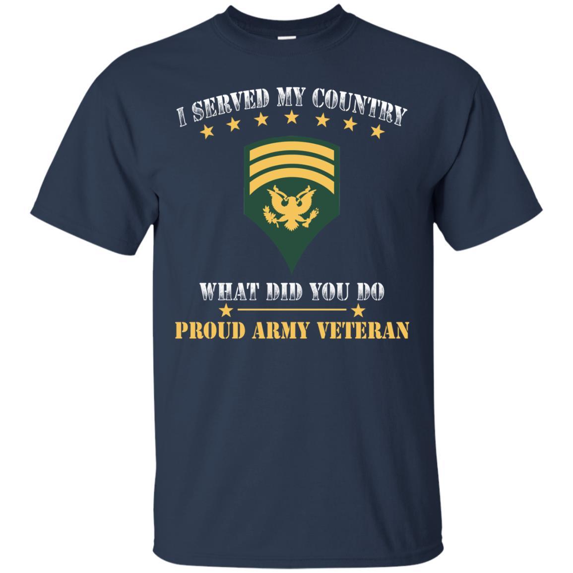 US Army E-7 SPC E7 Specialist Ranks Men Front T Shirt - Proud US Army Veteran-TShirt-Army-Veterans Nation