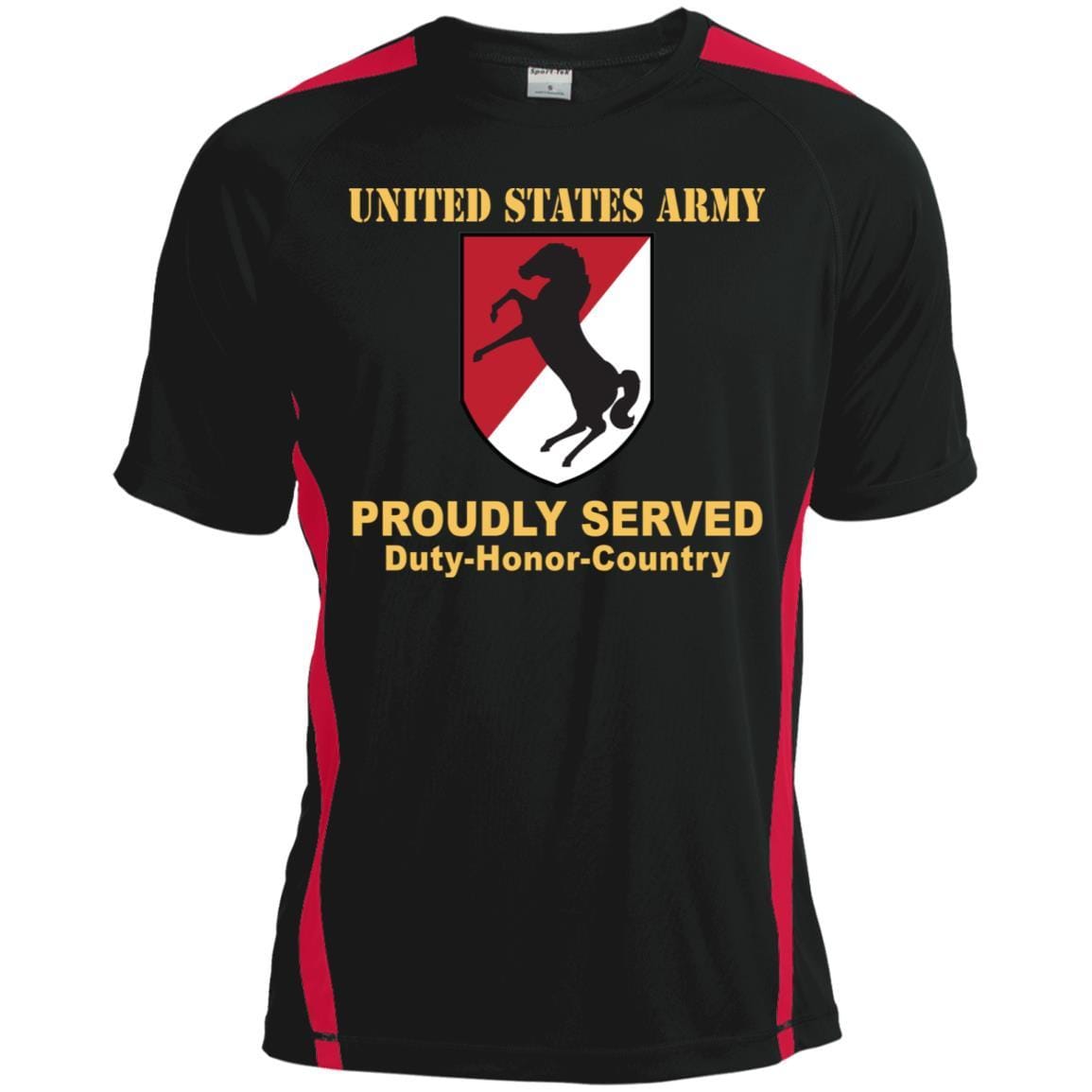 US ARMY 11TH ARMORED CAVALRY REGIMENT- Proudly Served T-Shirt On Front For Men-TShirt-Army-Veterans Nation