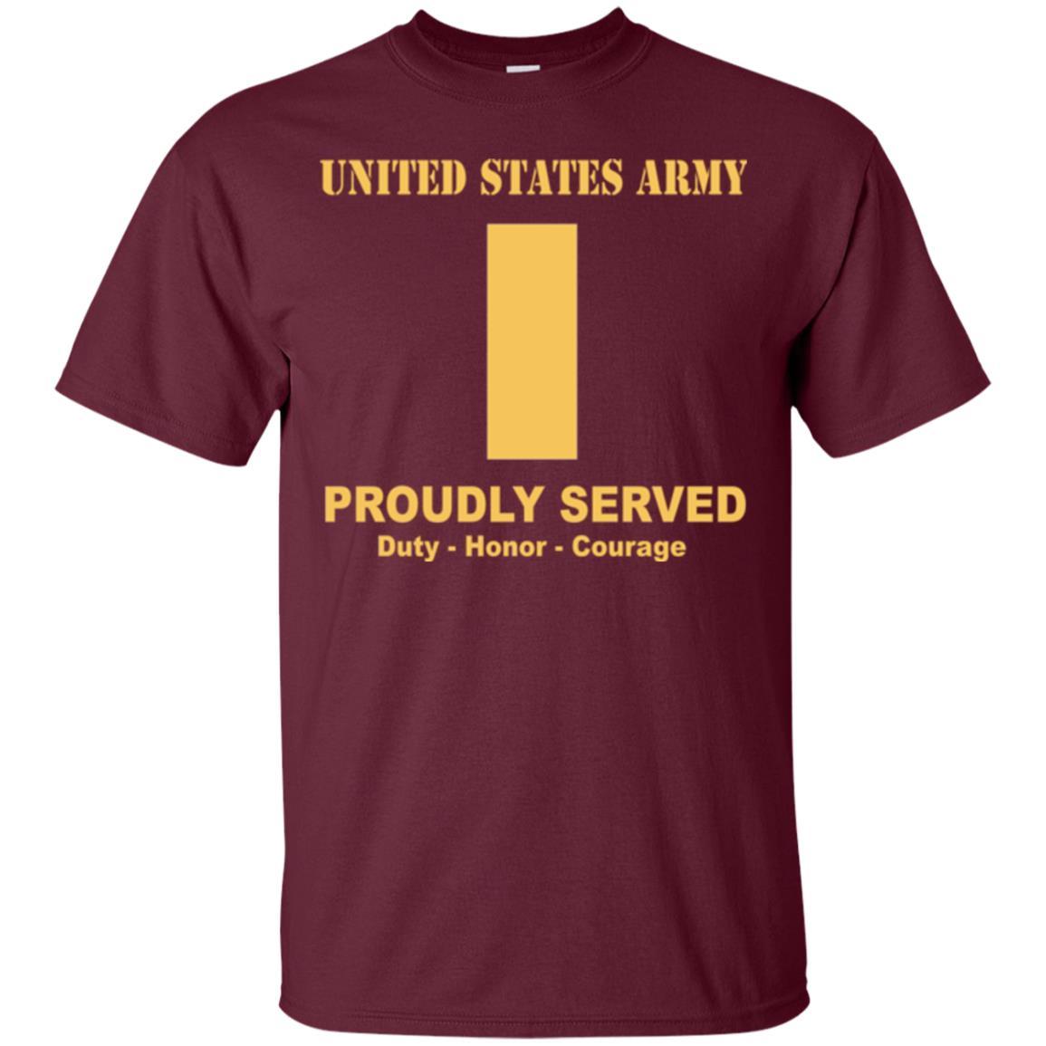 US Army O-1 Second Lieutenant O1 2LT Commissioned Officer Ranks Men Front Shirt US Army Rank-TShirt-Army-Veterans Nation