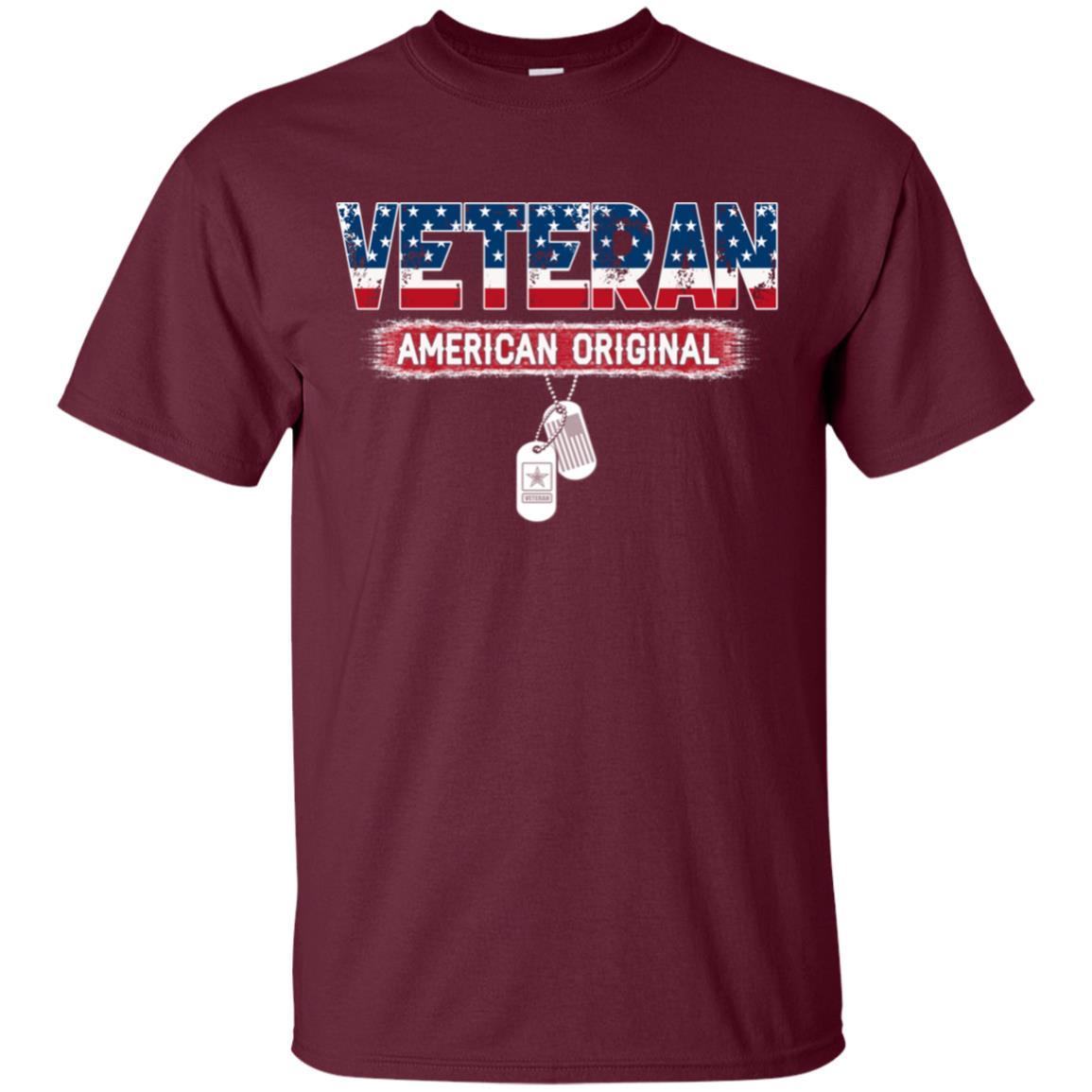 US Army T-Shirt "Veteran American Original" On Front-TShirt-Army-Veterans Nation