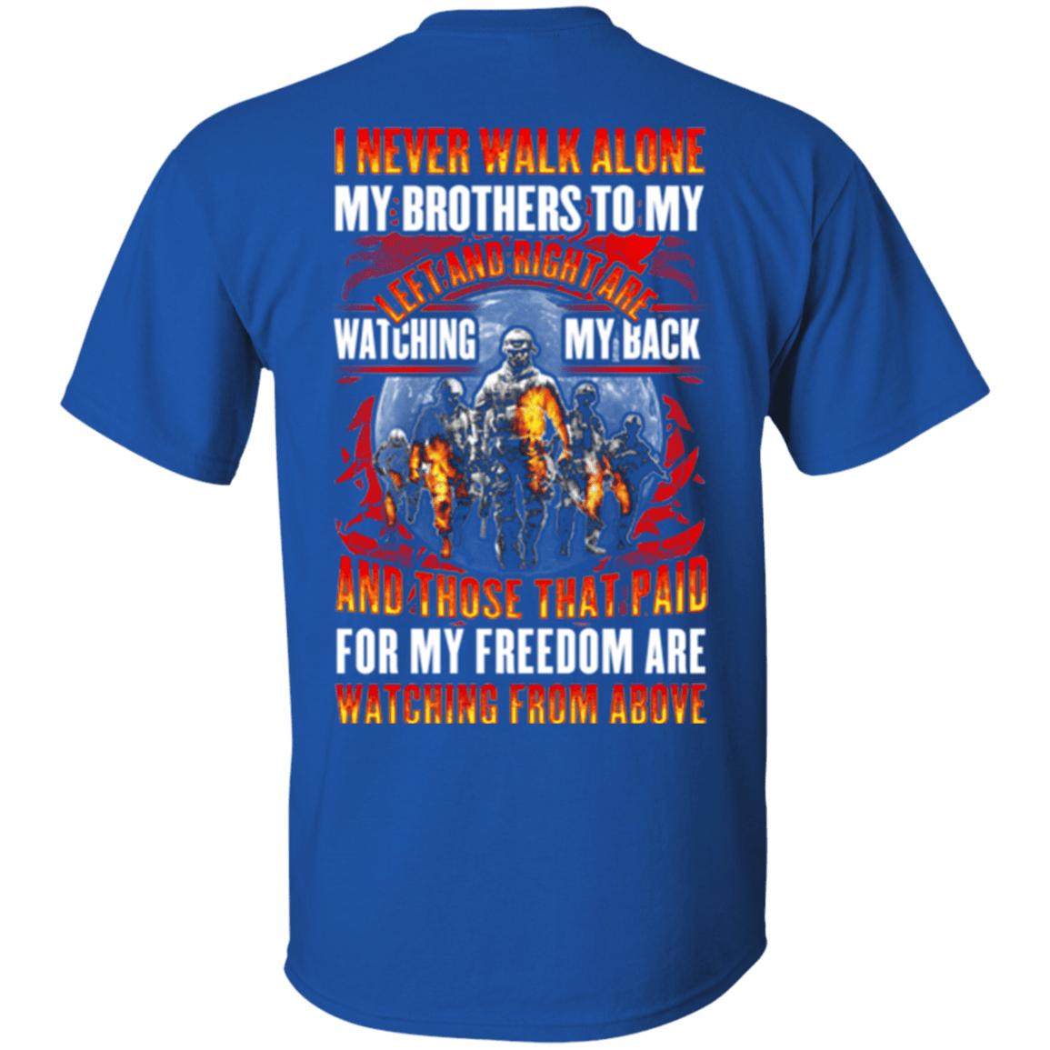 Military T-Shirt "Veteran - My Brothers Watching My Back, My Freedom Watching From Above"-TShirt-General-Veterans Nation
