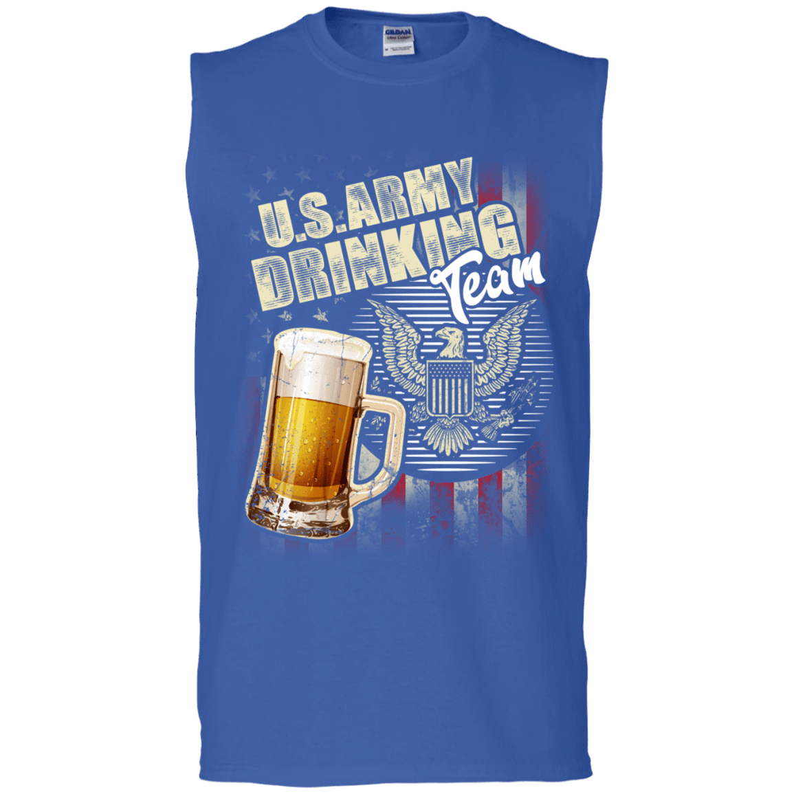 US Army Drinking Bear Team Front T Shirts-TShirt-Army-Veterans Nation