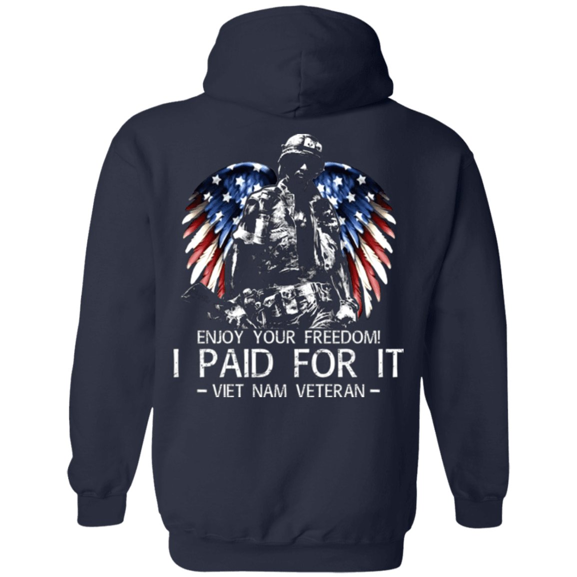 Military T-Shirt "Vietnam Veteran - Enjoy your freedom I paid for it" Men Back-TShirt-General-Veterans Nation
