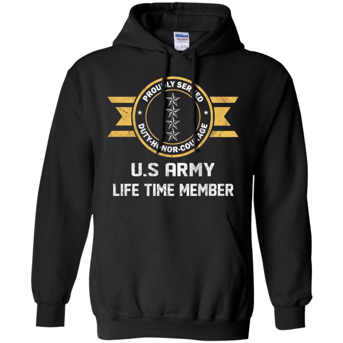 Life Time Member - US Army O-10 General O10 GEN General Officer Ranks Men T Shirt On Front-TShirt-Army-Veterans Nation