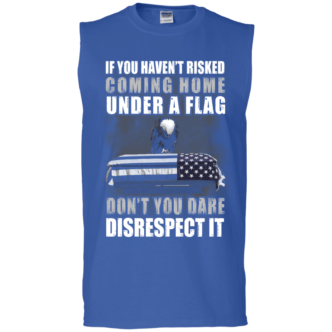 Military T-Shirt "Under A Flag Disrespect It Men" Front-TShirt-General-Veterans Nation