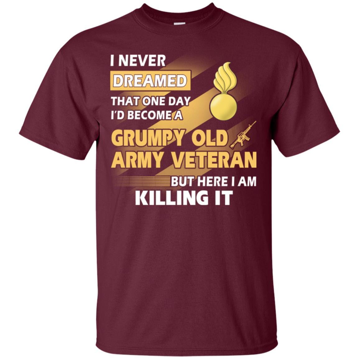 US Army T-Shirt "Ordnance Corps Grumpy Old Veteran" On Front-TShirt-Army-Veterans Nation