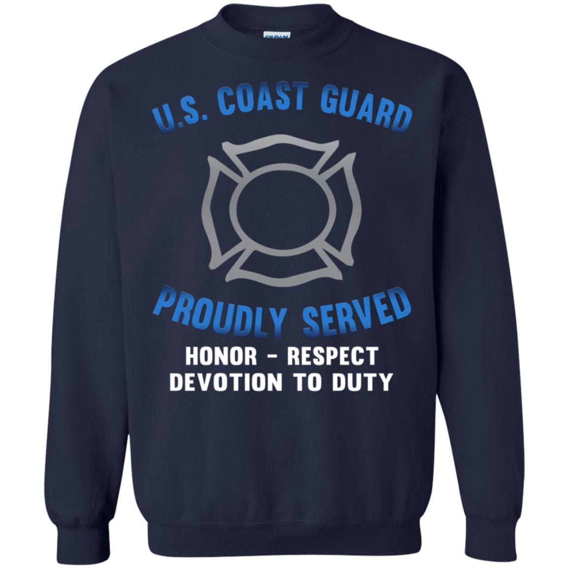 US Coast Guard Fire and Safety Specialist FF Logo Proudly Served T-Shirt For Men On Front-TShirt-USCG-Veterans Nation