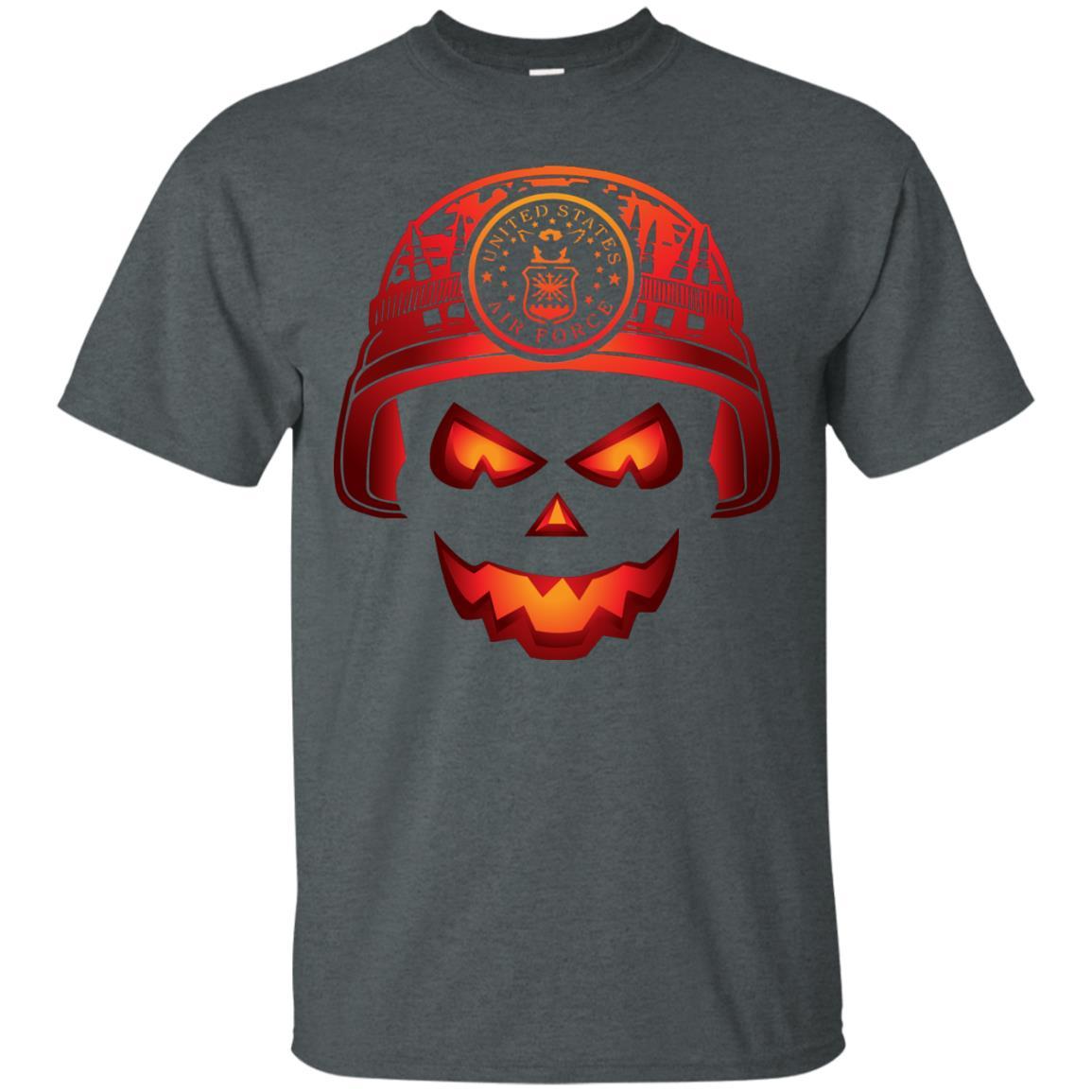 US Air Force Skull Halloween Men T Shirt On Front-TShirt-USAF-Veterans Nation