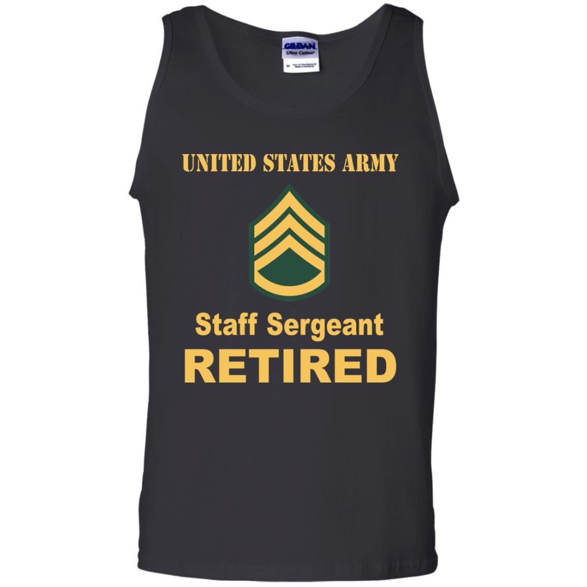 US Army E-6 Staff Sergeant E6 SSG Noncommissioned Officer Reired Men T Shirt On Front-TShirt-Army-Veterans Nation