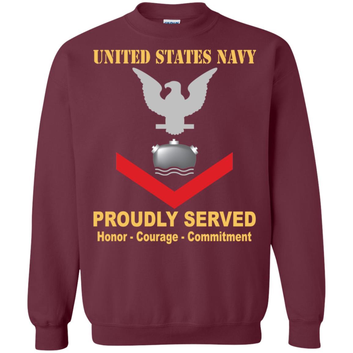 Navy Mineman Navy MN E-4 Rating Badges Proudly Served T-Shirt For Men On Front-TShirt-Navy-Veterans Nation