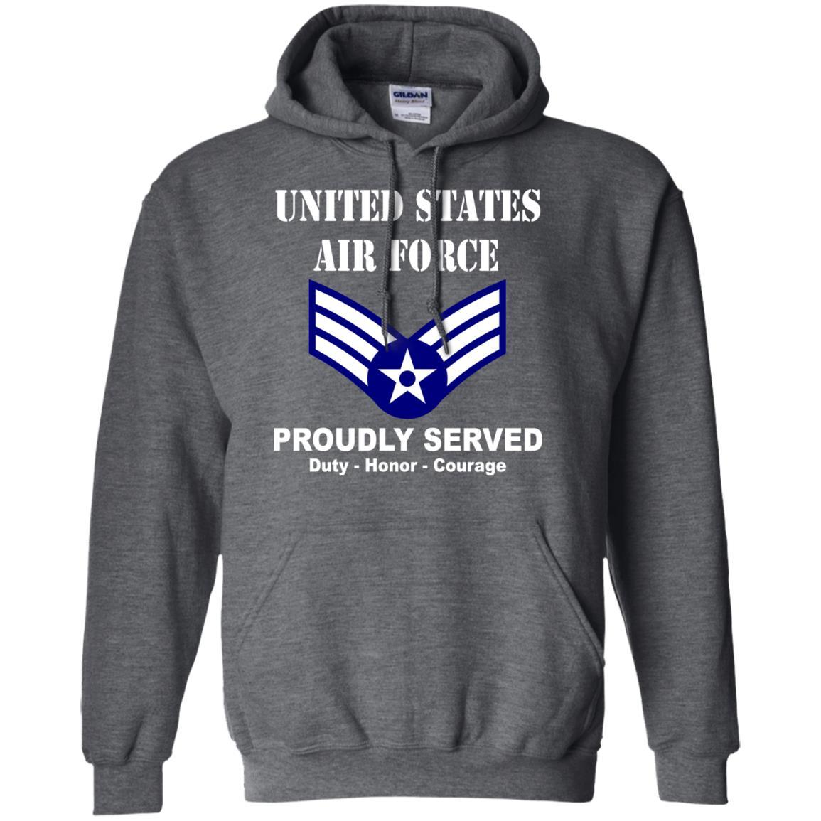 US Air Force E-4 Senior Airman SrA E4 Enlisted Airman Ranks Men Front T Shirt For Air Force-TShirt-USAF-Veterans Nation